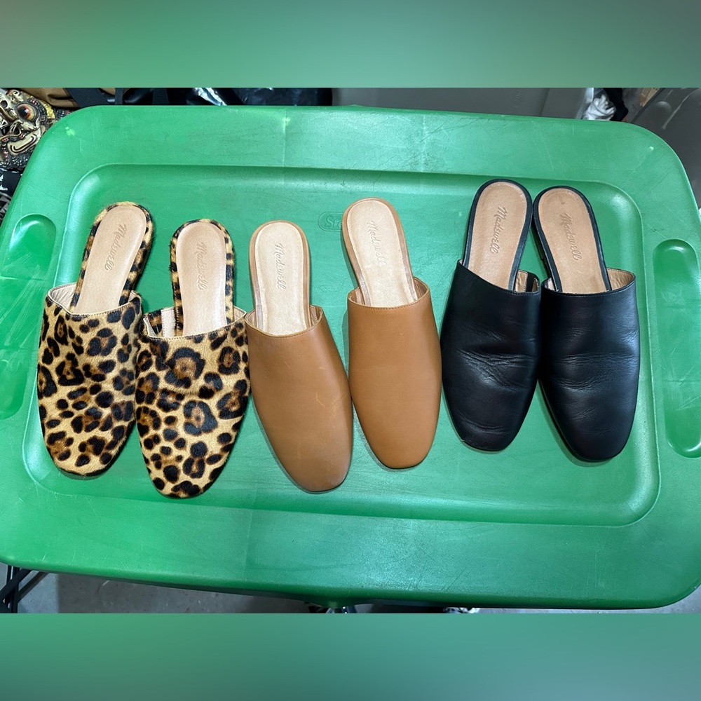 Lot of 3 madewell mules w 11